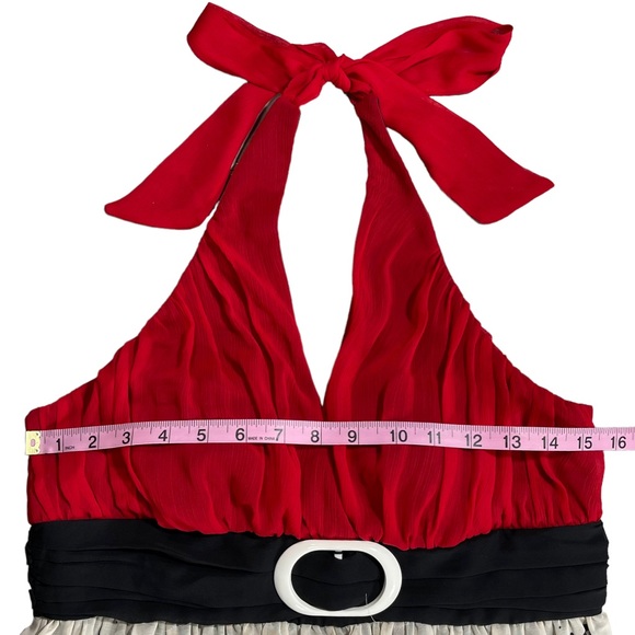 Jonathan Martin size 10 dress black cream floral design on bottom red tie top - Picture 12 of 15